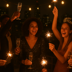 Huéspedes festejando y riendo en EcoHotel